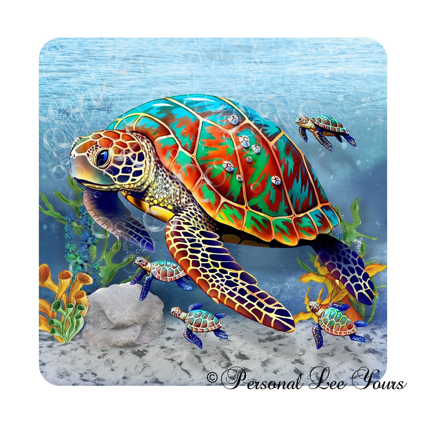 Metal Wreath Sign * Sea Turtles * 3 Sizes * Lightweight