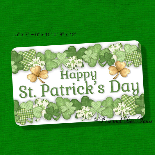 Metal Wreath Sign * Happy St. Patrick's Day * 3 Sizes * Lightweight