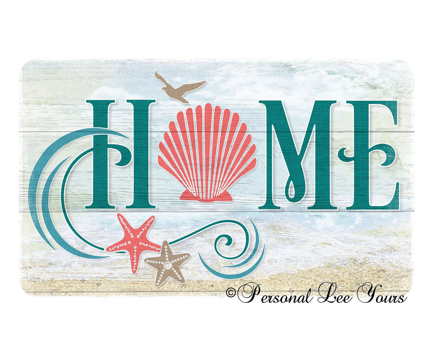 Wreath Sign * Beach Home * 3 Sizes * Lightweight Metal