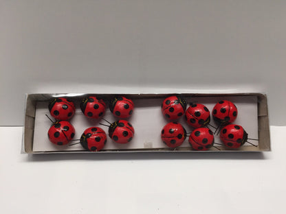 Wreath Accent * Ladybug on Wire * Box of 12 * 1.25" Wide * 10" Wire * MB9742
