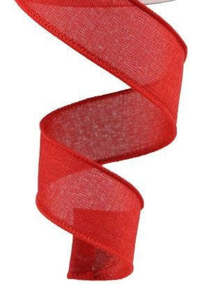 Wired Ribbon * Solid Red Canvas * 1.5" x 10 Yards * RG127824
