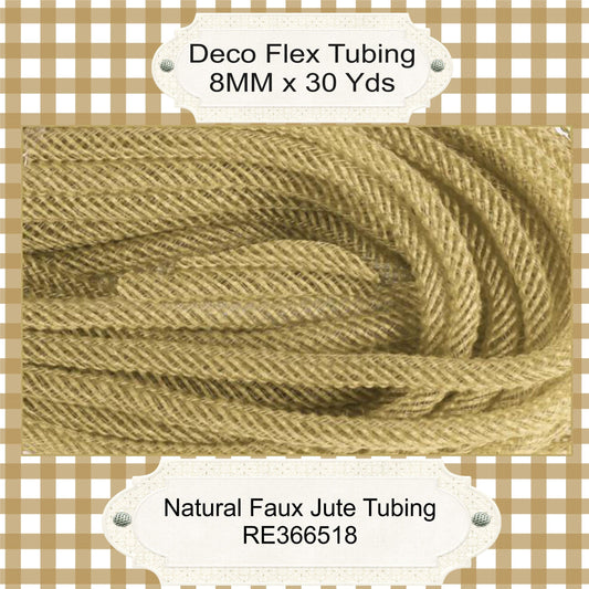 Deco Faux Jute Flex Tubing * Natural  * 8mm x 30 yards * Wreath Supplies * RE366518
