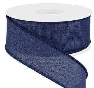 Wired Ribbon * Scalloped Edge * Navy Blue and White Canvas * 1.5 x 10 –  Personal Lee Yours