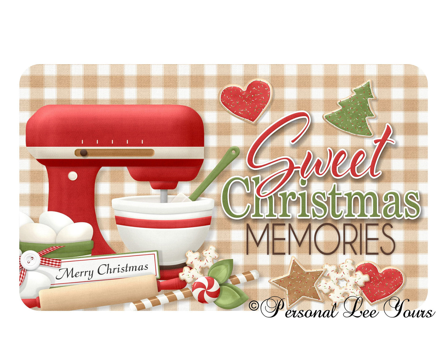 Holiday Wreath Sign * Sweet Christmas Memories * 3 Sizes * Lightweight Metal