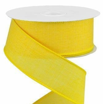 Wired Ribbon * Solid Sun Yellow Canvas * 1.5" x 10 Yards * RG12788N