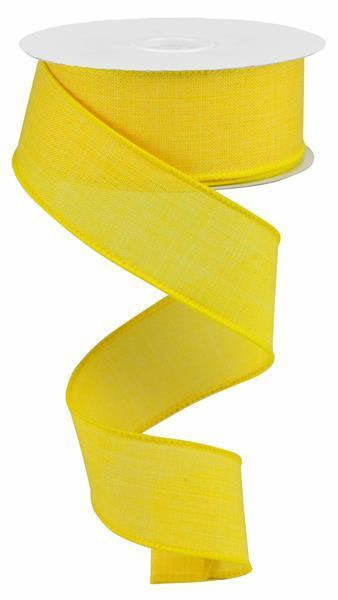 Wired Ribbon * Solid Sun Yellow Canvas * 1.5" x 10 Yards * RG12788N