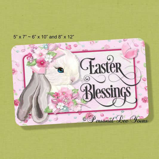 Wreath Signs * Easter Blessings * Bunny * 3 Sizes * Lightweight Metal