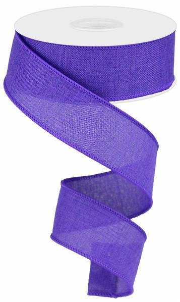 Wired Ribbon * Solid New Purple Canvas * 1.5" x 10 Yards * RG12786A