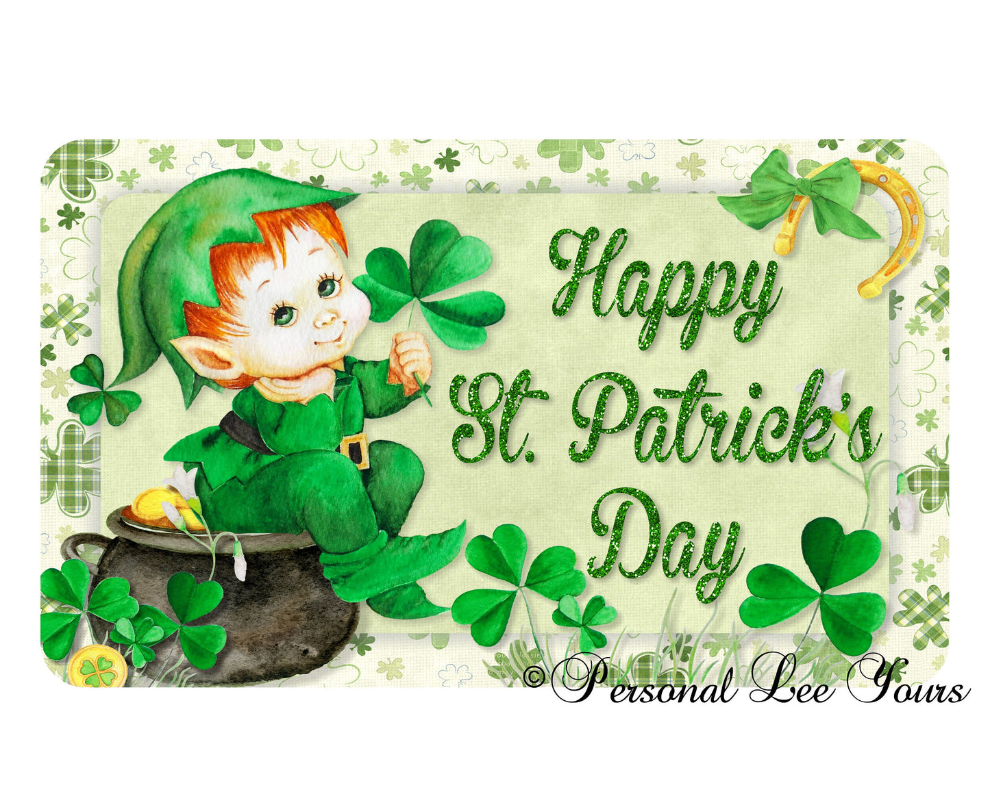 Holiday Wreath Sign * Happy St. Patrick's Day * Lightweight Metal *3 Sizes