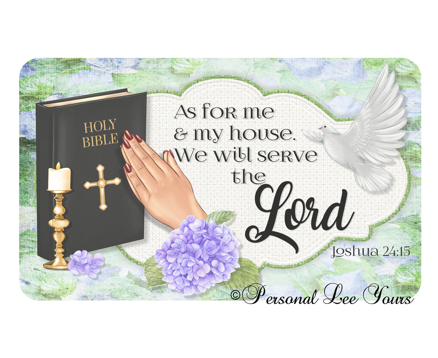 Christian Wreath Signs * Joshua 24:15 * 3 Sizes * Lightweight Metal