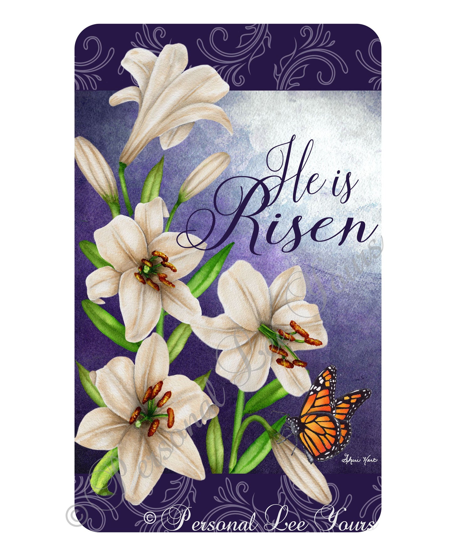 Easter Wreath Sign * He Is Risen III * 3 Sizes * Lightweight Metal