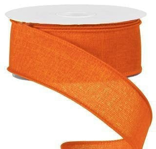 Wired Ribbon * Solid New Orange Canvas * 1.5 x 10 Yards * RG1278HW