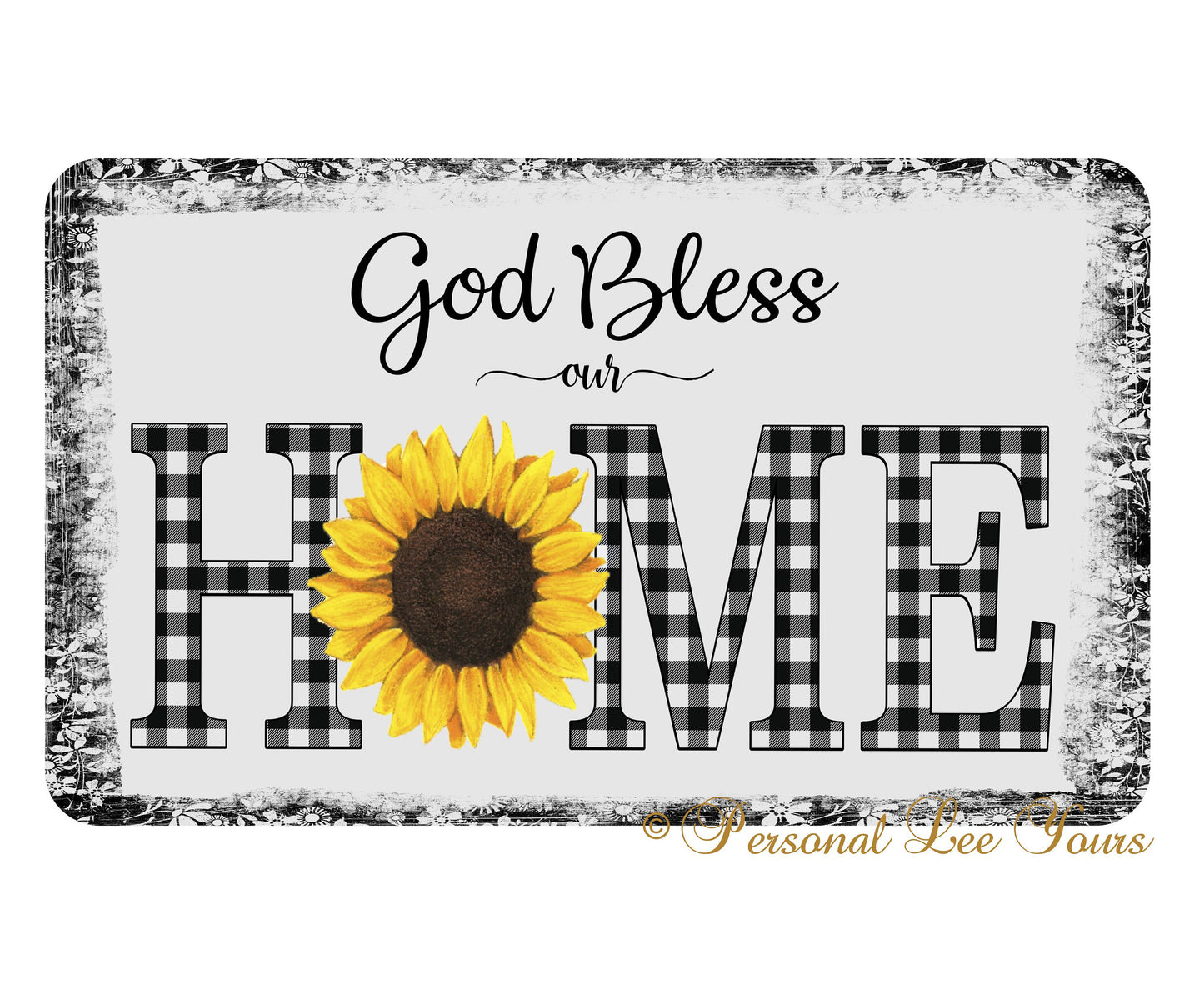 Wreath Sign * God Bless Our Home * 3 Sizes * Lightweight Metal