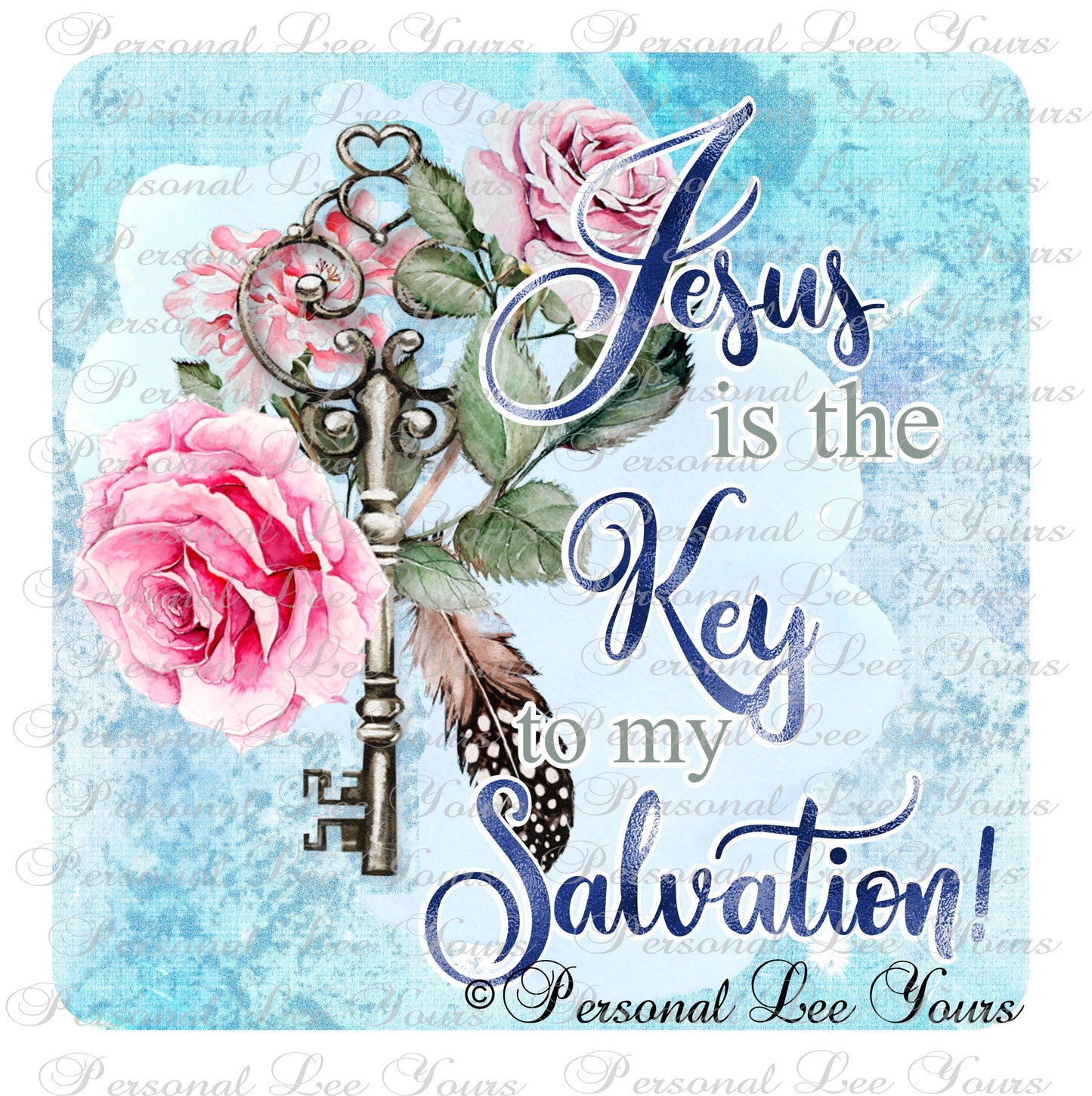 Christian Wreath Sign * Jesus is the Key * 3 Sizes * Lightweight Metal