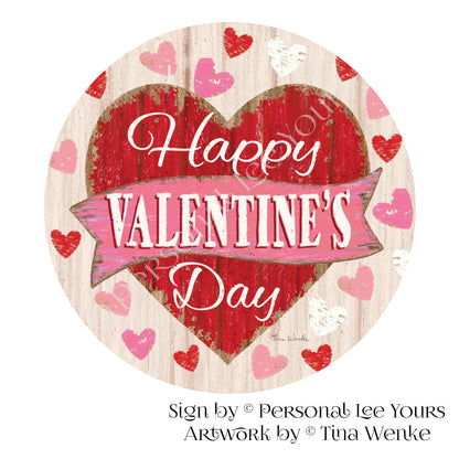 Tina Wenke Exclusive Sign * Happy Valentine's Day * Round * Lightweight Metal