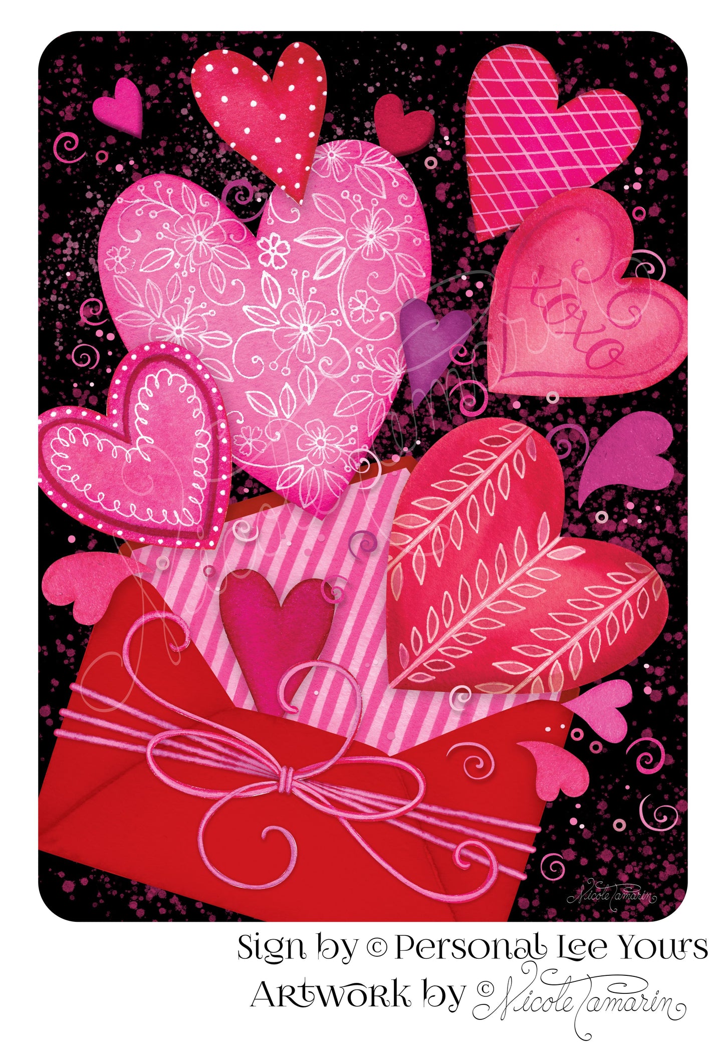 Nicole Tamarin Exclusive Sign * Sent With Love * Valentine's Day * 2 Sizes * Lightweight Metal