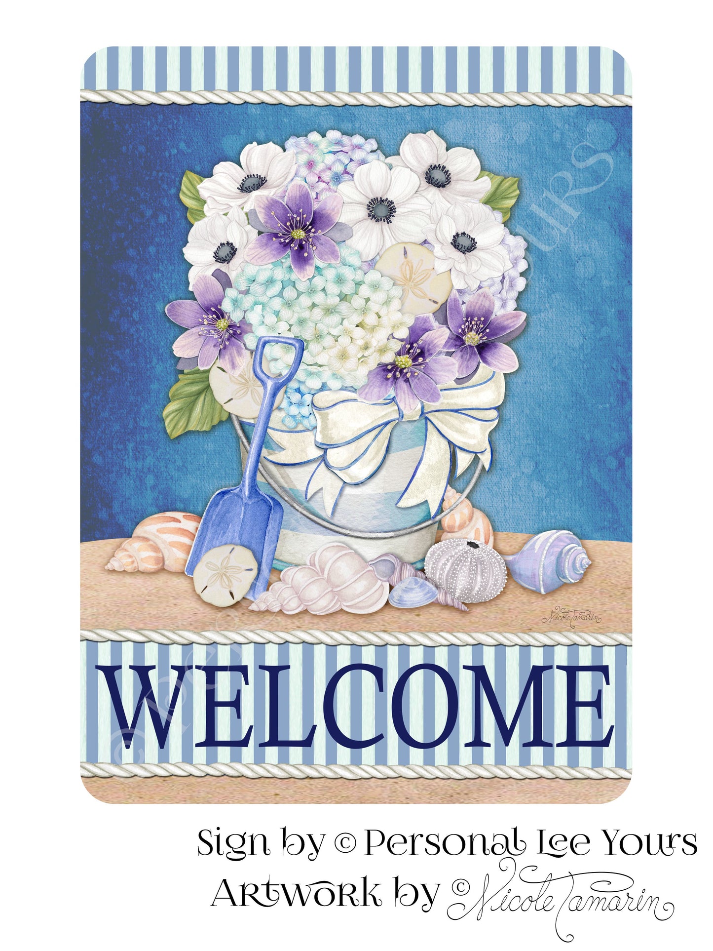 Nicole Tamarin Exclusive Sign * The Beach Life * Welcome * 2 Sizes * Lightweight Metal