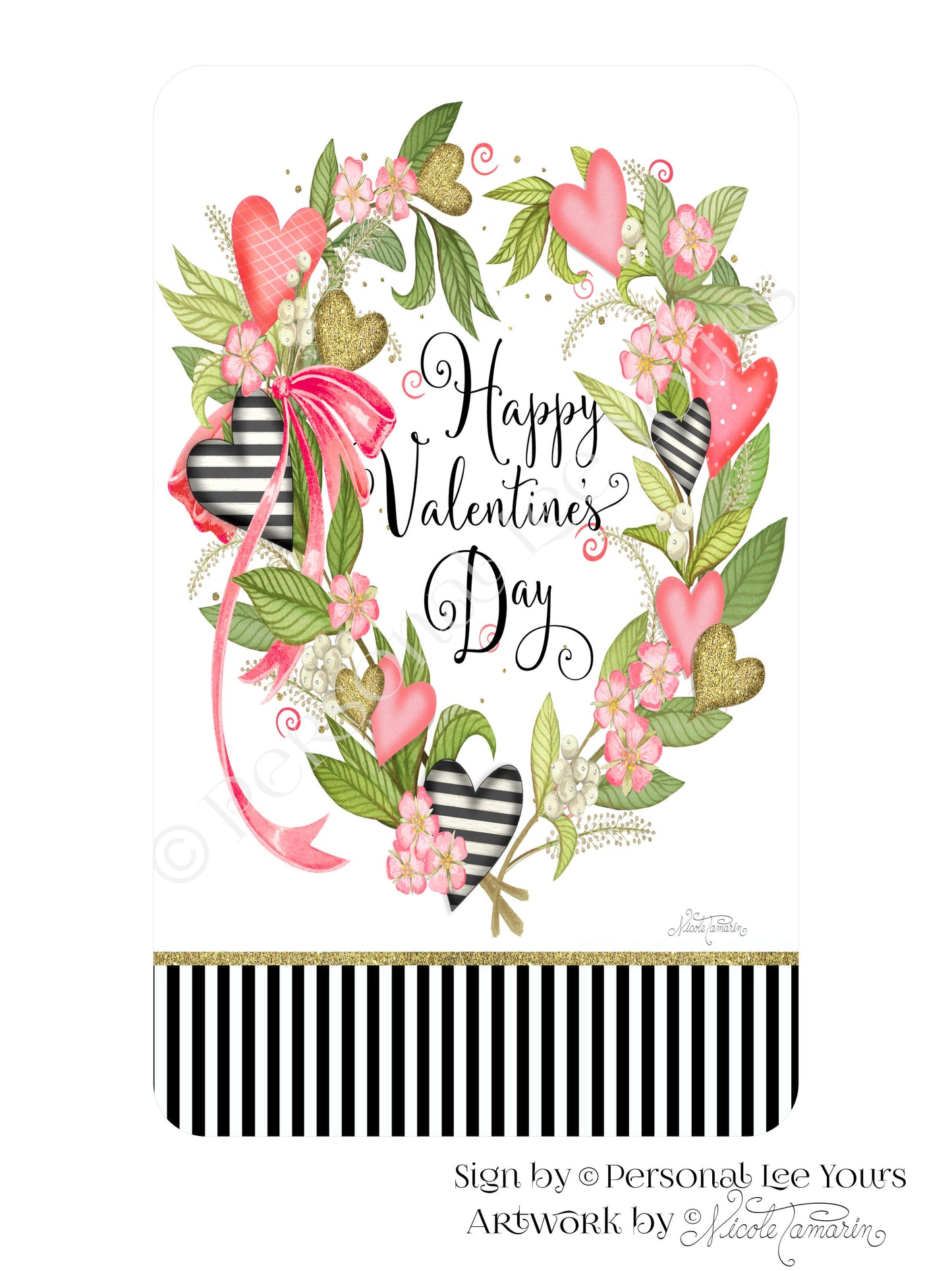 Nicole Tamarin Exclusive Sign * Happy Valentine's Day Wishes * 3 Sizes * Lightweight Metal