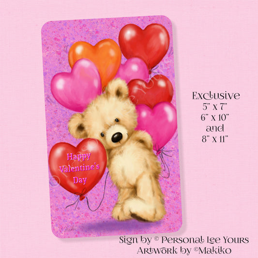 Makiko Exclusive Sign * Sweet Valentine's Day Wishes * Vertical * 3 Sizes * Lightweight Metal