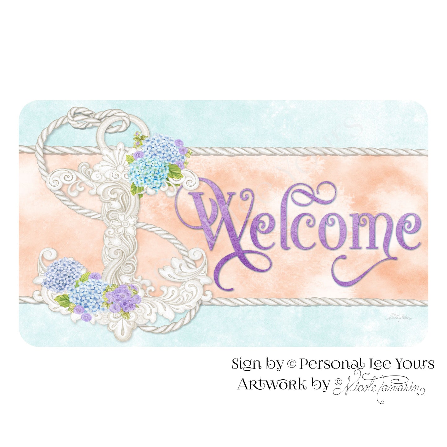 Nicole Tamarin Exclusive Sign * Welcome Anchor * Horizontal * 4 Sizes * Lightweight Metal