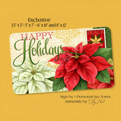 Joy Hall Exclusive Sign * Christmas Greetings Happy Holidays * Horizontal * 4 Sizes * Lightweight Metal