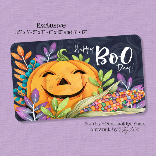 Joy Hall Exclusive Sign * Happy Boo Day * Horizontal 4 Sizes * Lightweight Metal