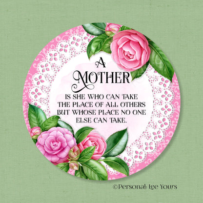 Wreath Sign * A Mother * Round * Lightweight Metal