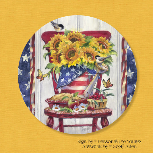 Geoff Allen Exclusive Sign * American Sunflowers * Round * Lightweight Metal