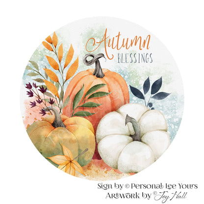 Joy Hall Exclusive Sign * Autumn Blessings * Round * Lightweight Metal