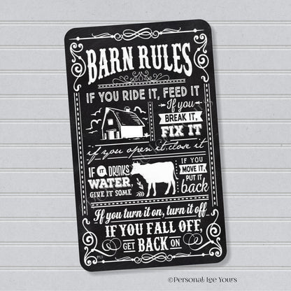 Farmhouse Wreath Sign * Barn Rules * Vertical * Lightweight Metal * Black, Red or Blue