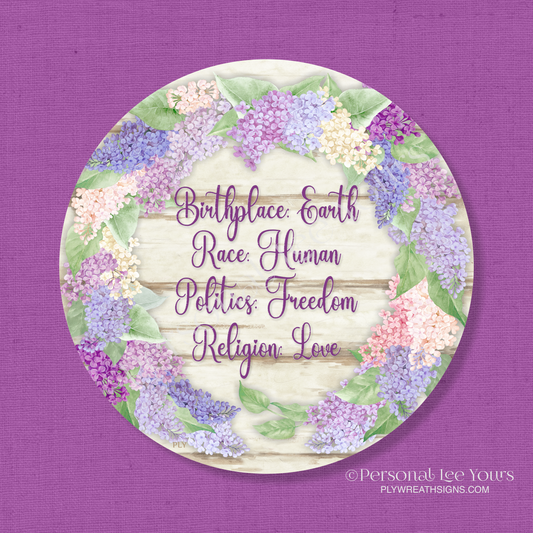 Wreath Sign * Birthplace: Earth * Round * Lightweight Metal