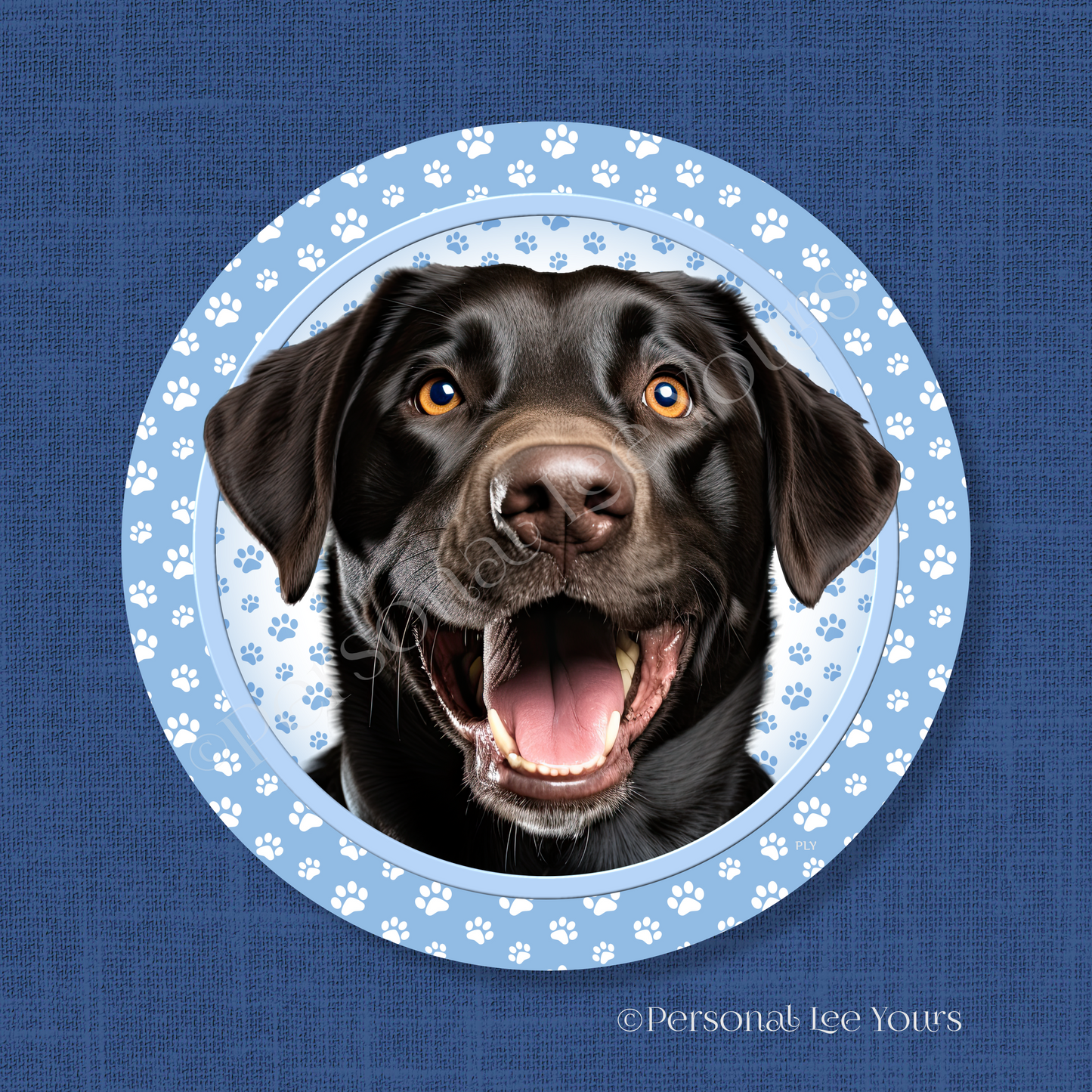 Dog Breed Wreath Sign * Black Lab * Round * Lightweight Metal