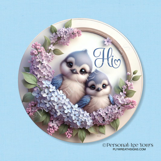 Wreath Sign * Bluejay Hi * Round * Lightweight Metal