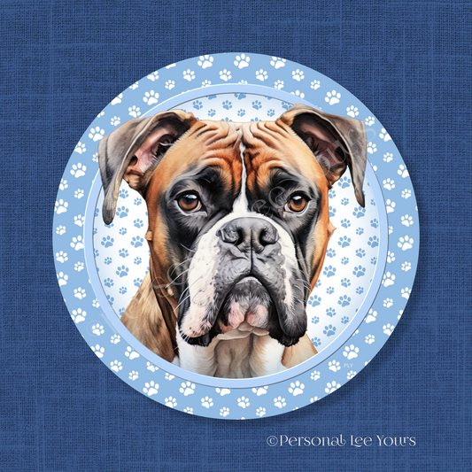 Dog Breed Wreath Sign * Boxer * Round * Lightweight Metal