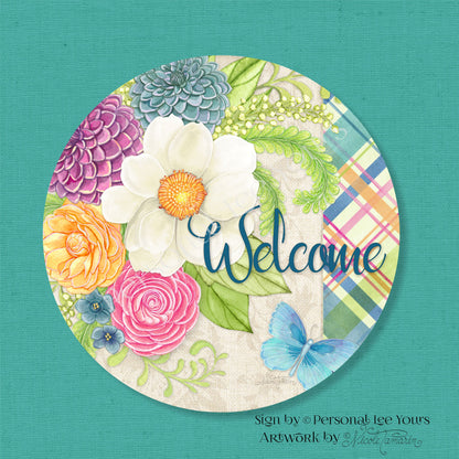 Nicole Tamarin Exclusive Sign * Bright Days Welcome * Round * Lightweight Metal