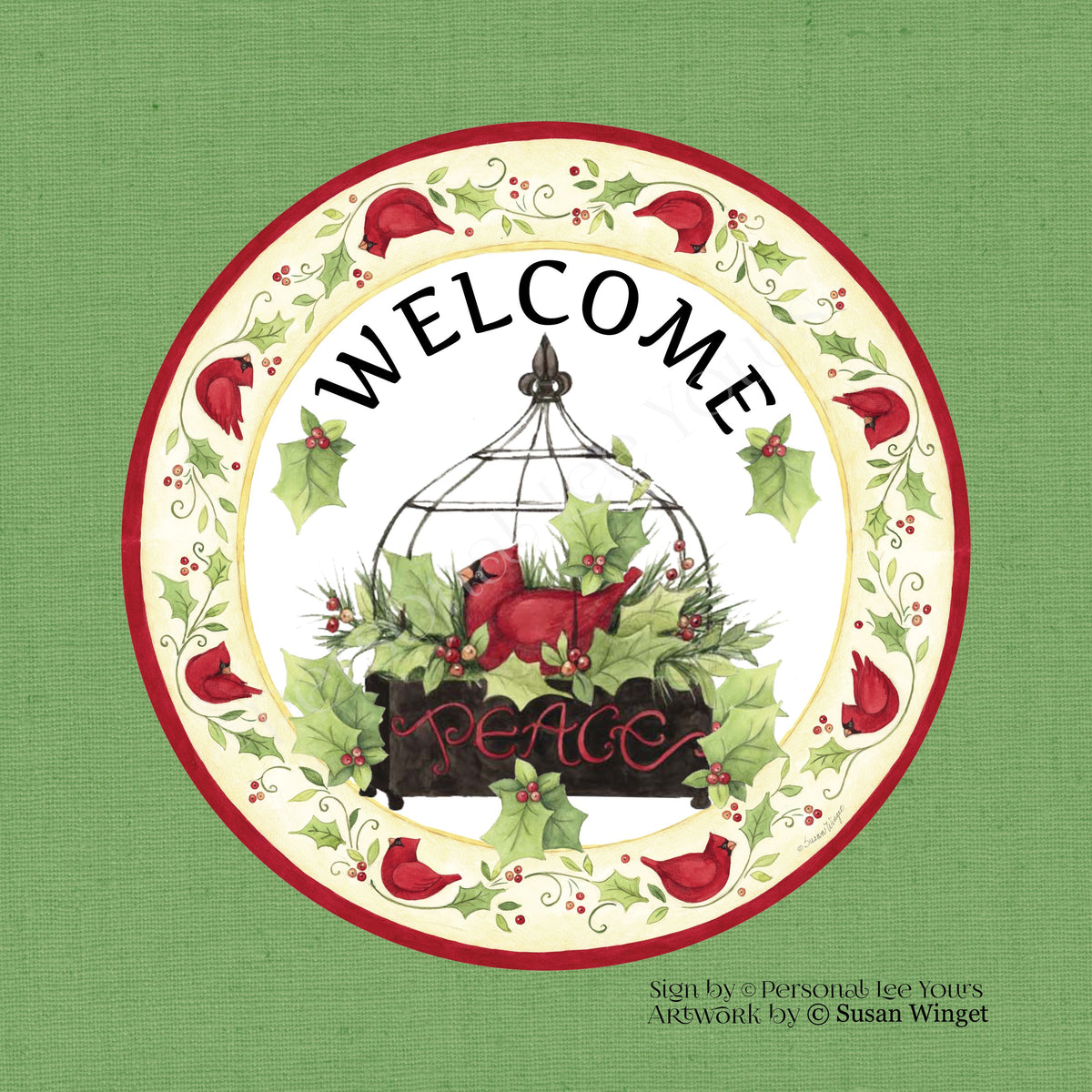 Cardinal Note Welcom Best Wreath Signs Personal Lee Yours Susan Winget's Cardinal Welcome Round