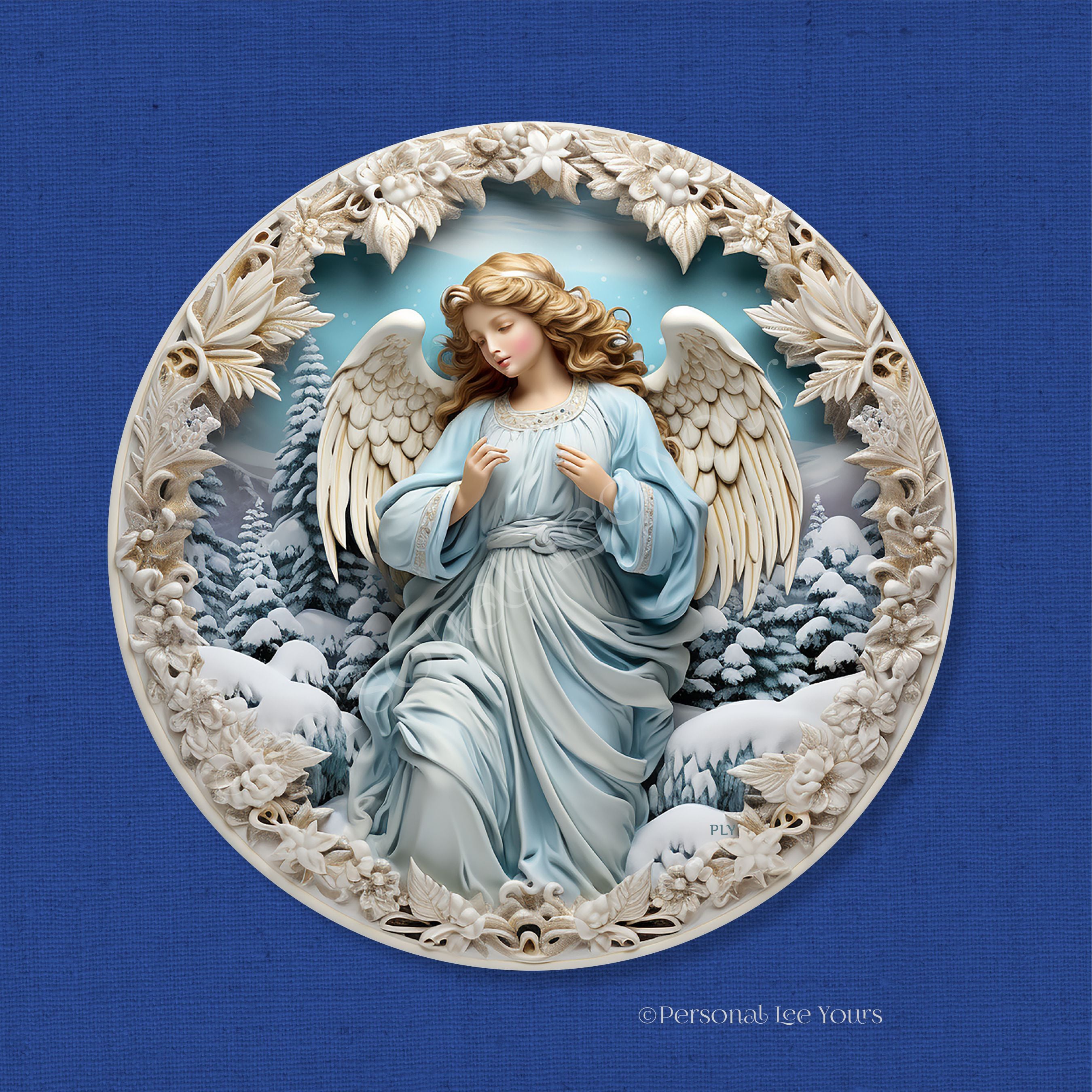 Best Wreath Signs Anywhere by Personal Lee Yours The Christmas Angel Round