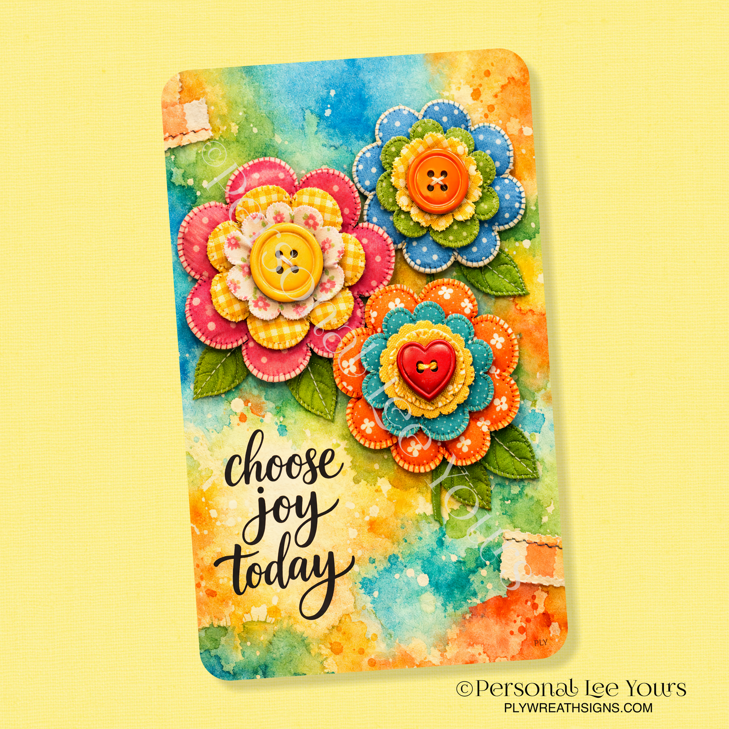 Wreath Sign * Choose Joy Today * Vertical *  3 Sizes * Lightweight Metal