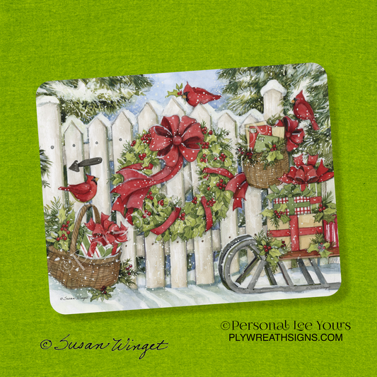 Susan Winget Exclusive Sign * Christmas Garden Gate * 2 Sizes * Lightweight Metal