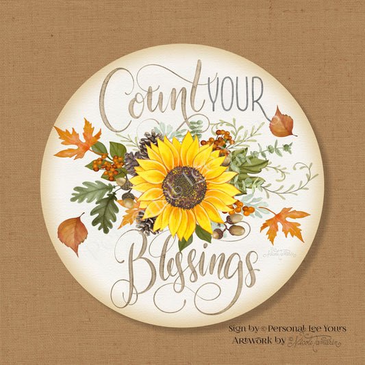Nicole Tamarin Exclusive Sign * Count Your Blessings * Round * Lightweight Metal