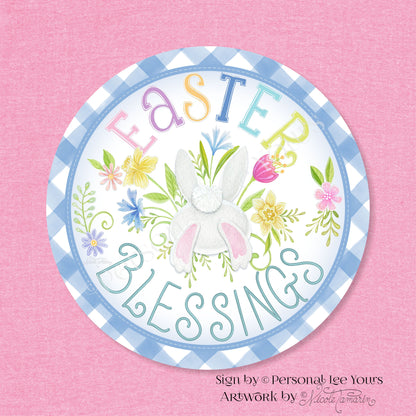 Nicole Tamarin Exclusive Sign * Easter Blessings Bunny * Round * Lightweight Metal