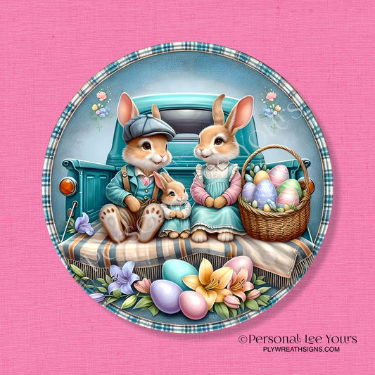 Easter Wreath Sign * Easter Is Best With Family * Round * Lightweight Metal