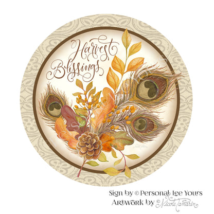 Nicole Tamarin Exclusive Sign * Fall Harvest Blessings * Round * Lightweight Metal