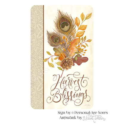 Nicole Tamarin Exclusive Sign * Fall Harvest Blessings * Vertical * 4 Sizes * Lightweight Metal