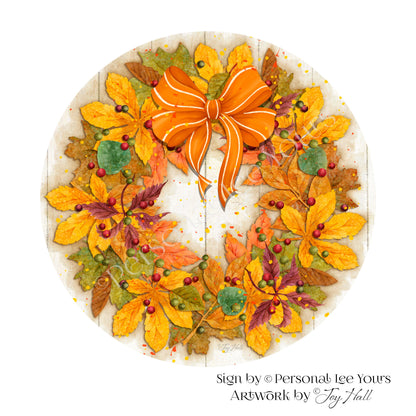 Joy Hall Exclusive Sign * Fall Wreath * Round * Lightweight Metal