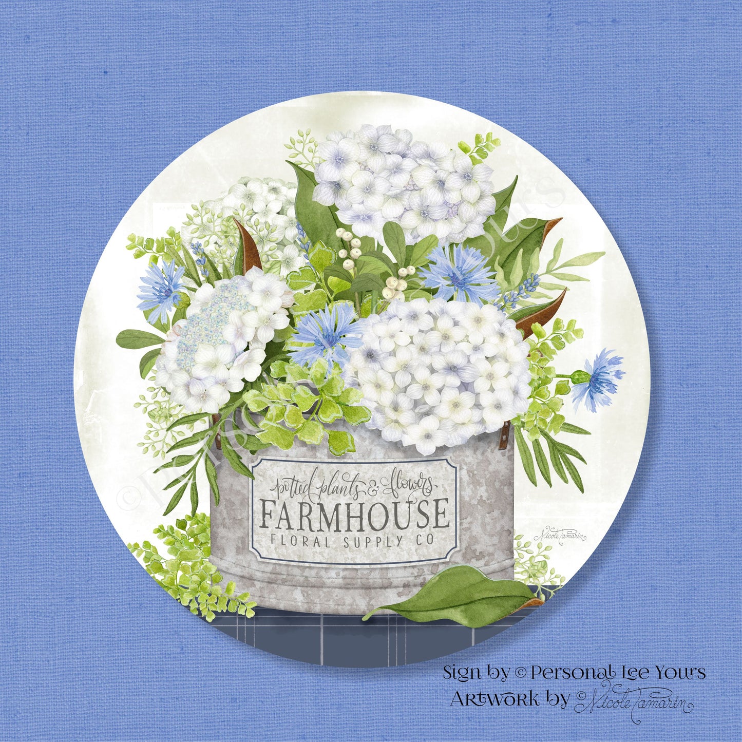Nicole Tamarin Exclusive Sign * Farmhouse Floral Supply Co. * Round * Lightweight Metal