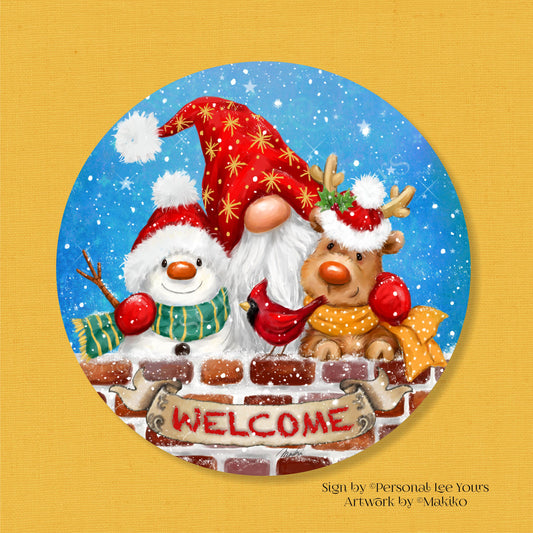 Makiko Exclusive Sign * Christmas * Gnome And Friends * Round * Lightweight Metal