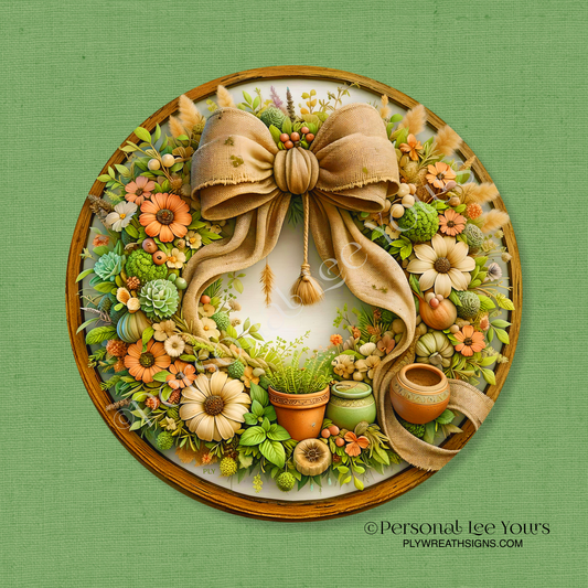 Wreath Sign * Garden Delight * Round * Lightweight Metal