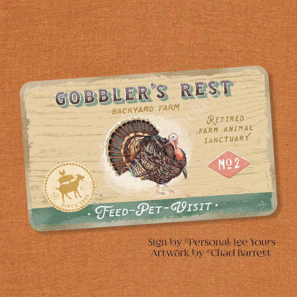 Chad Barrett Exclusive Sign * Gobbler's Rest * Horizontal * 3 Sizes * Lightweight Metal