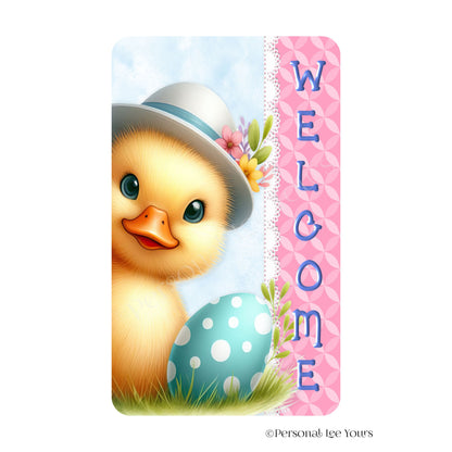 Wreath Sign * Welcome * Peeking Duck * Vertical * Lightweight Metal